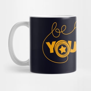 Be Yoyoself 80's Retro Inspirational Quotes Pun Typography Mug